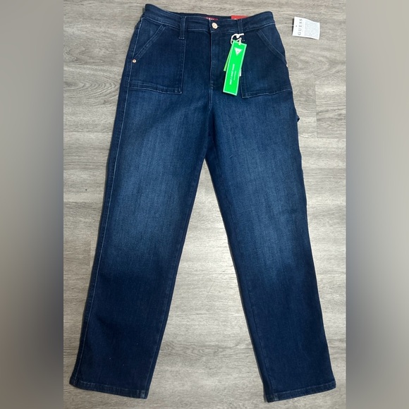 Guess Denim - GUESS Los Angeles Women’s 6/28 Lina High-Rise Straight Jeans in a Dark Wash